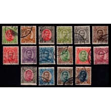 1920 - Island - Christian X - Tynde brudte linier i ovalen - Komplet sæt.